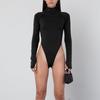 High Necked, Long Sleeved, High Waisted Tight Fitting Clothes for Women In Autumn and Winter, Sexy and Slimming Elastic Jumpsuit
