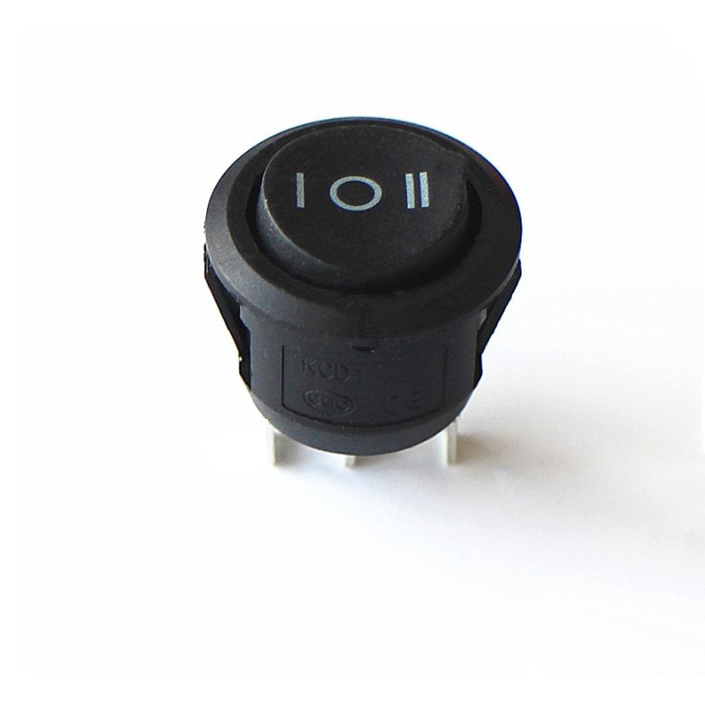 5 buc Comutator basculant rotund ON/OFF iluminat LED, tabloul de bord al mașinii, barcă, furgonetă, 12A/250V, comutator cu 2 pini pentru mașină, auto, barcă