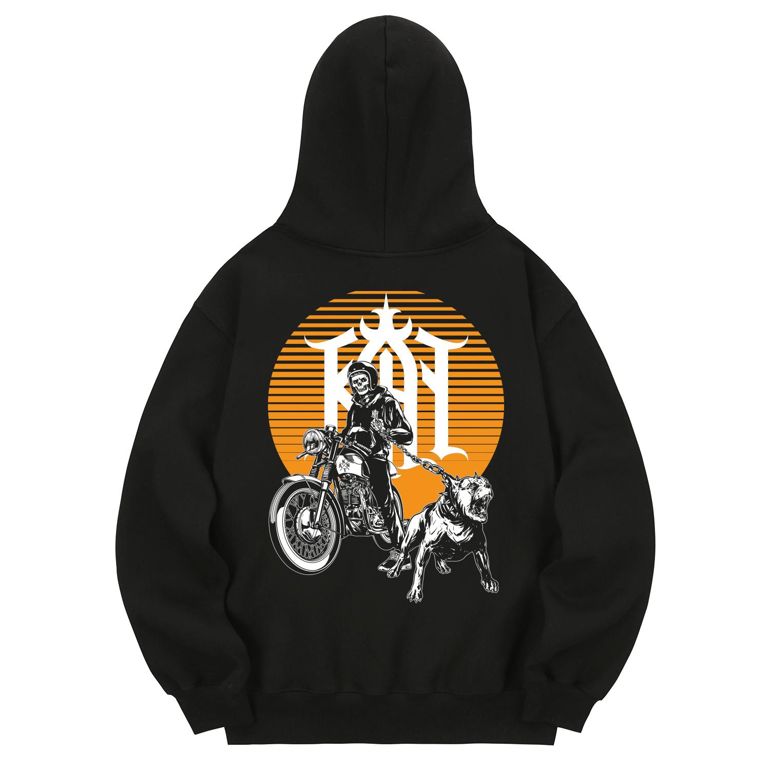Khan 6312 Khb0156 Khan Custom Bike Fleece-Lined Hood - Black L