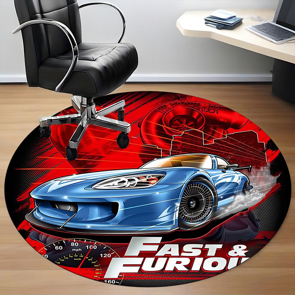 1pc Fast Fusion Office Round Area Rug, Indoor Mat Suitable For Office,Bedroom Living Room Home Decor, Room Deco A0926114