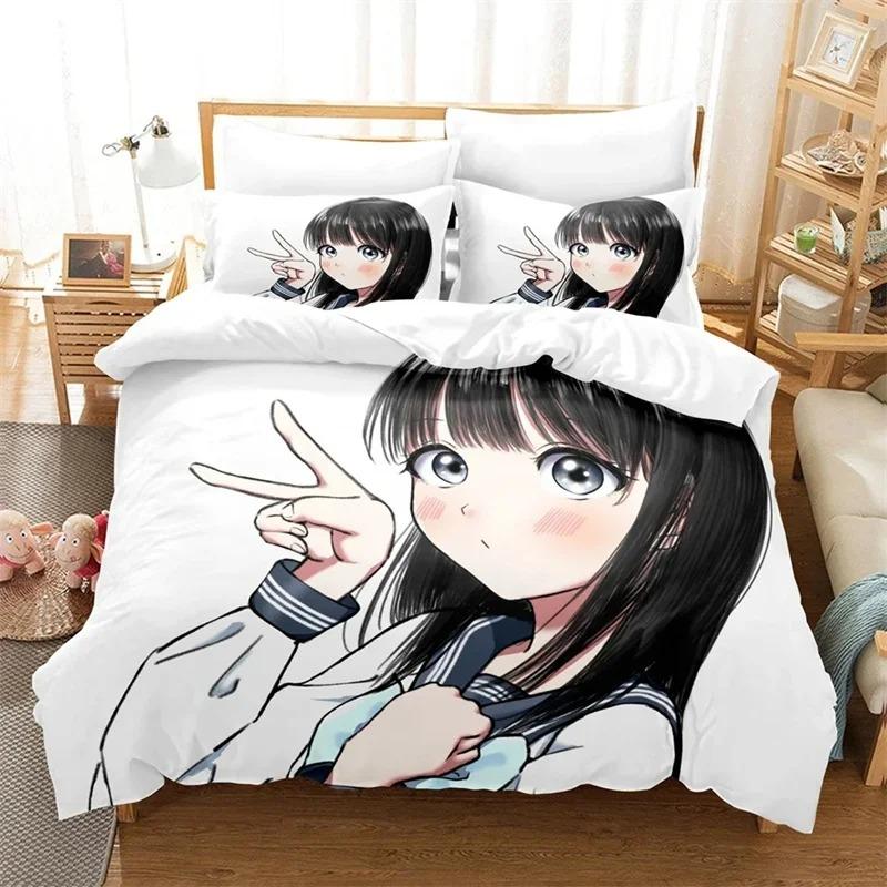 3D Printed Akebis Sailor Uniform Bedding Collections Exquisite Bed Supplies Set Duvet Cover Bed Comforter Set Luxury Birthday Gift