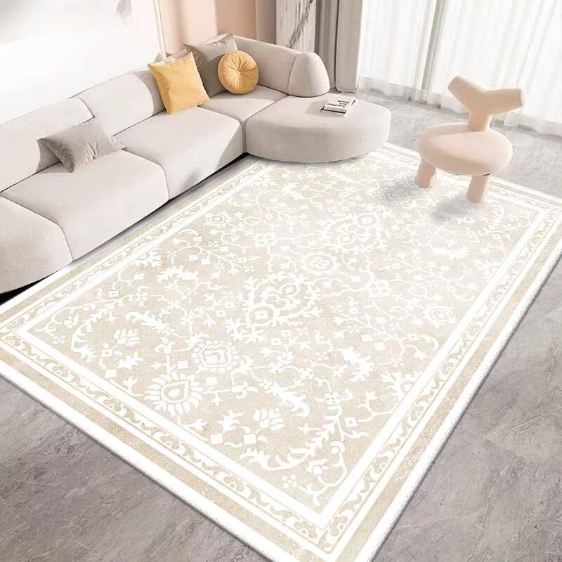 

Modern Style Living Room Decoration Cream Carpet Fluffy Soft Rugs for Bedroom Abstract Design Plush Rug Home Thickened Floor Mat 60x90cm