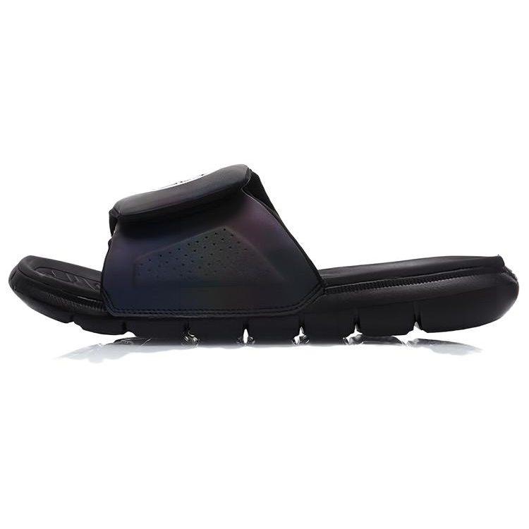 Li Ning Rubber Sole Slide Slippers Men's Black AGAP009-3