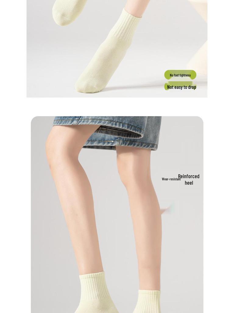 10A Children's Solid Color Mid-Calf Anti-Odor Socks - Aromatherapy Gift Box Set, Breathable and Business Style