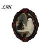 Retro Black Embossed Photo Frame Gothic Halloween Refrigerator Magnet, Distressed Oval Frige Magnets, Dark Waterproof Oil Painting Art Style Skeleton