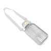 Flat Water Bottle 750ml PC Clear Leak Proof Portable Slim Sports Water Bottle with Scale and Carrying Strap for Travel