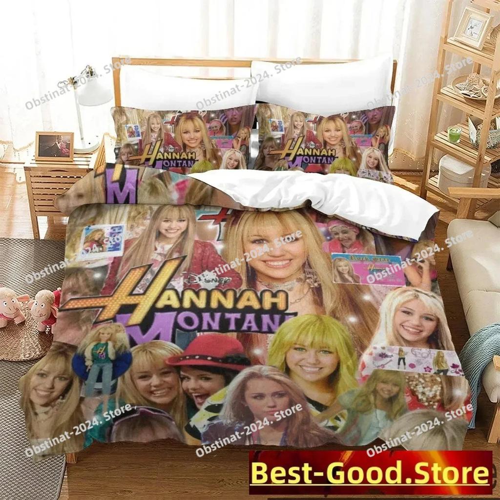 3D Print Hannah Montana Bedding Set Boys Girls Twin Queen King Size Duvet Cover Pillowcase Bed Boys Adult Home Textileextile