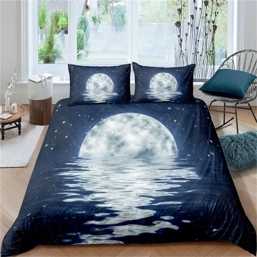 Sea Wave Duvet Cover King/Queen Size 3D Blue Ocean Spray Waves Bedding Set for Kids Teens,Azure Seawater Soft Comforter Cover