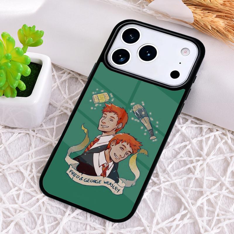 

Забавный чехол для телефона Фреда и Джорджа Уизли для iPhone 17 Air 16 15 11 12 14 13 Pro Max Ударопрочный чехол iPhone 11