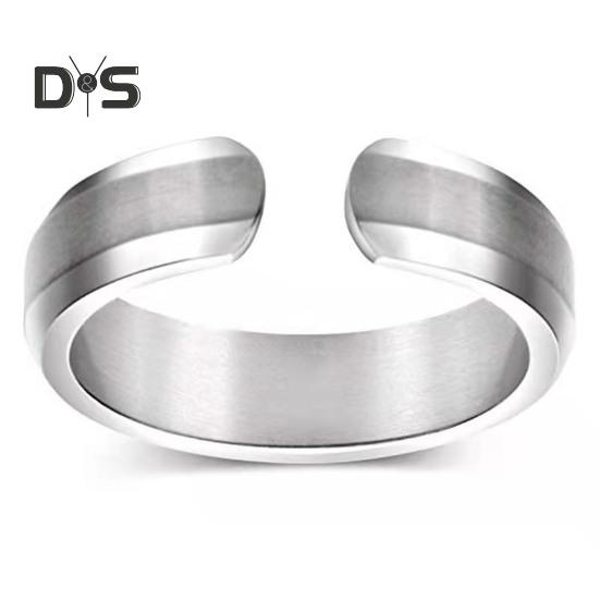 Lady Magnetic Ring Adjustable Opening Design Polished Smooth Electroplated Alloy Simple Style Finger Jewelry for Party Daily Life Date