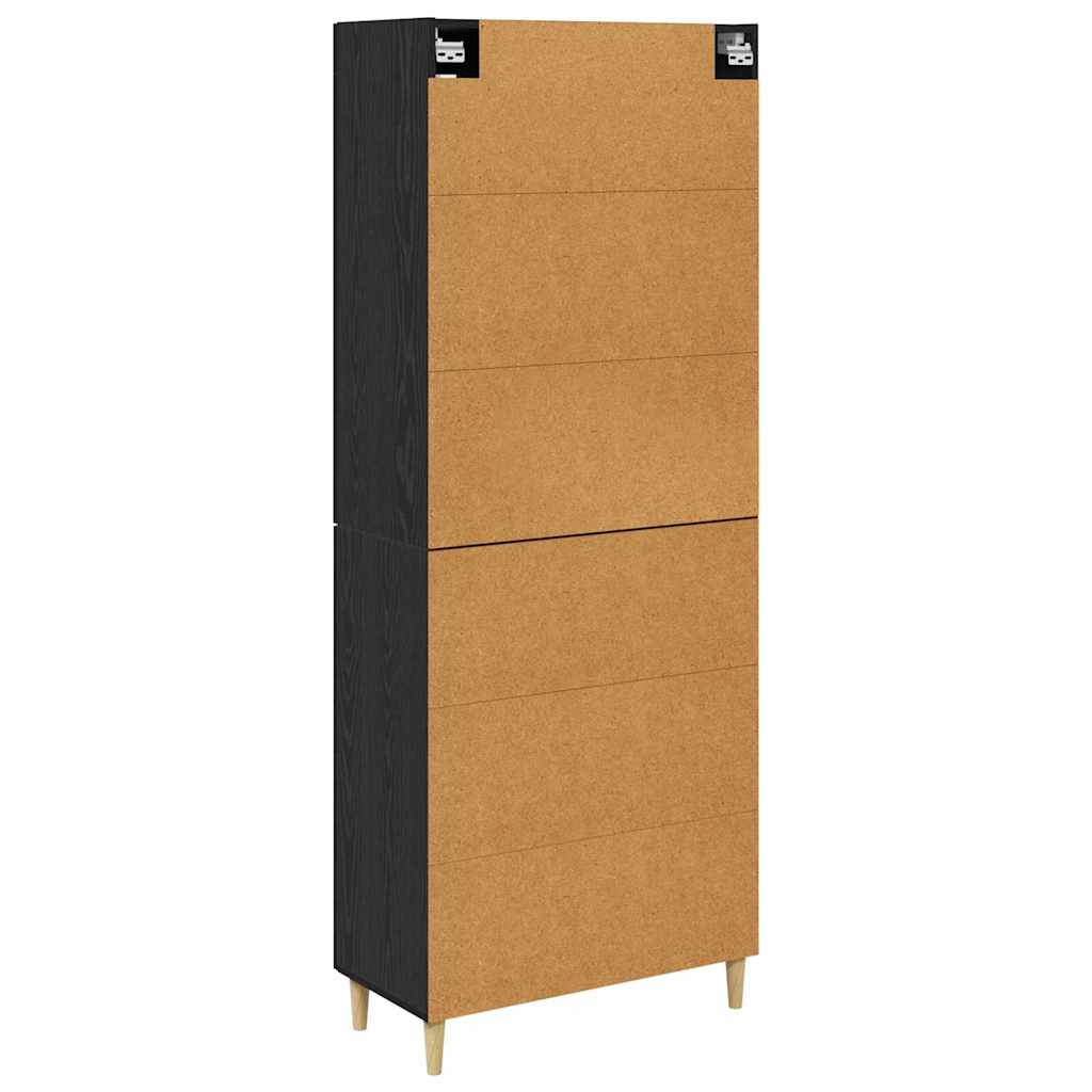 Highboard Black Oak Effect 69.5 x 34 x 180 cm