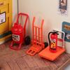 1 Set Dollhouse Simulation Fire Hydrant Handling Tool Miniature Hand Trolley Forklift Mini Platform Cart Toy Construction Props