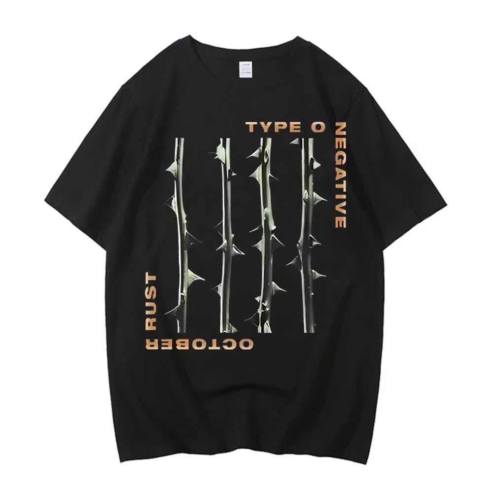 Type O Negative Vintage Punk Tee 2000s Hip Hop Cotton Breathable Short Sleeve Oversized Street T‑Shirts for Men Women Casual Retro Tops