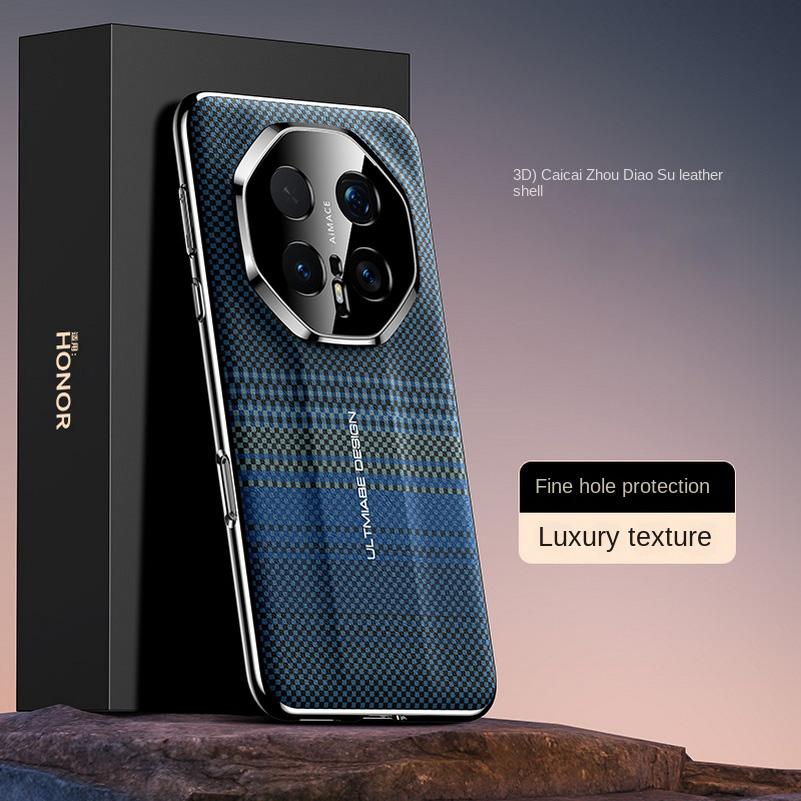

3D Color Carving Plain Leather Skin-friendly Soft Edge Case For Honor Magic8 Pro Magic 8 7 pro Camera protection Cover Honor Magic8 Pro