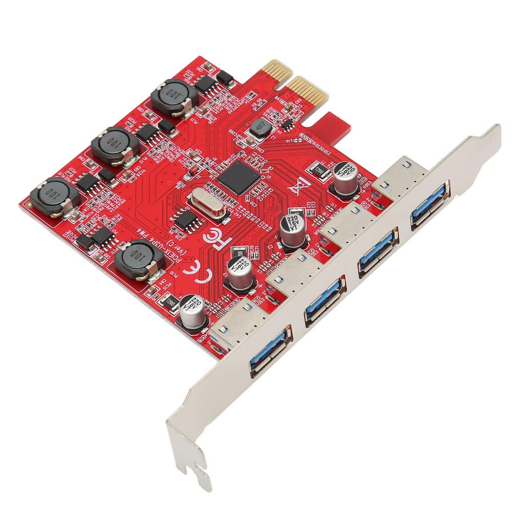 4 Ports 5Gbps USB 3.0 PCI Express Expansion Card for Windows 11 10 for Server 2012 for Linux Built in Self Powered