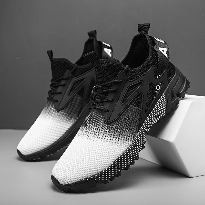 

Men s sports shoes summer new fly-woven breathable running shoes fashion student casual shoes men s shoes 47 білий