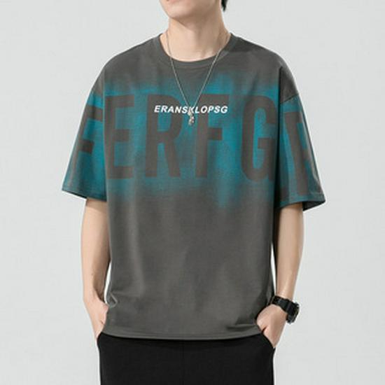 Kunhai Pengyun Pánské bavlněné tričko s krátkým rukávem - Letní trendy, volný střih s výšivkou písmen