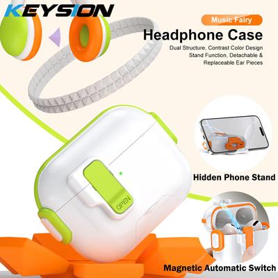 KEYSION Magnetic Automatic Switch Earphone Case for Airpods Pro 3 2 Hidden Phone Stand Shockproof Headphone Cover for AirPods 4