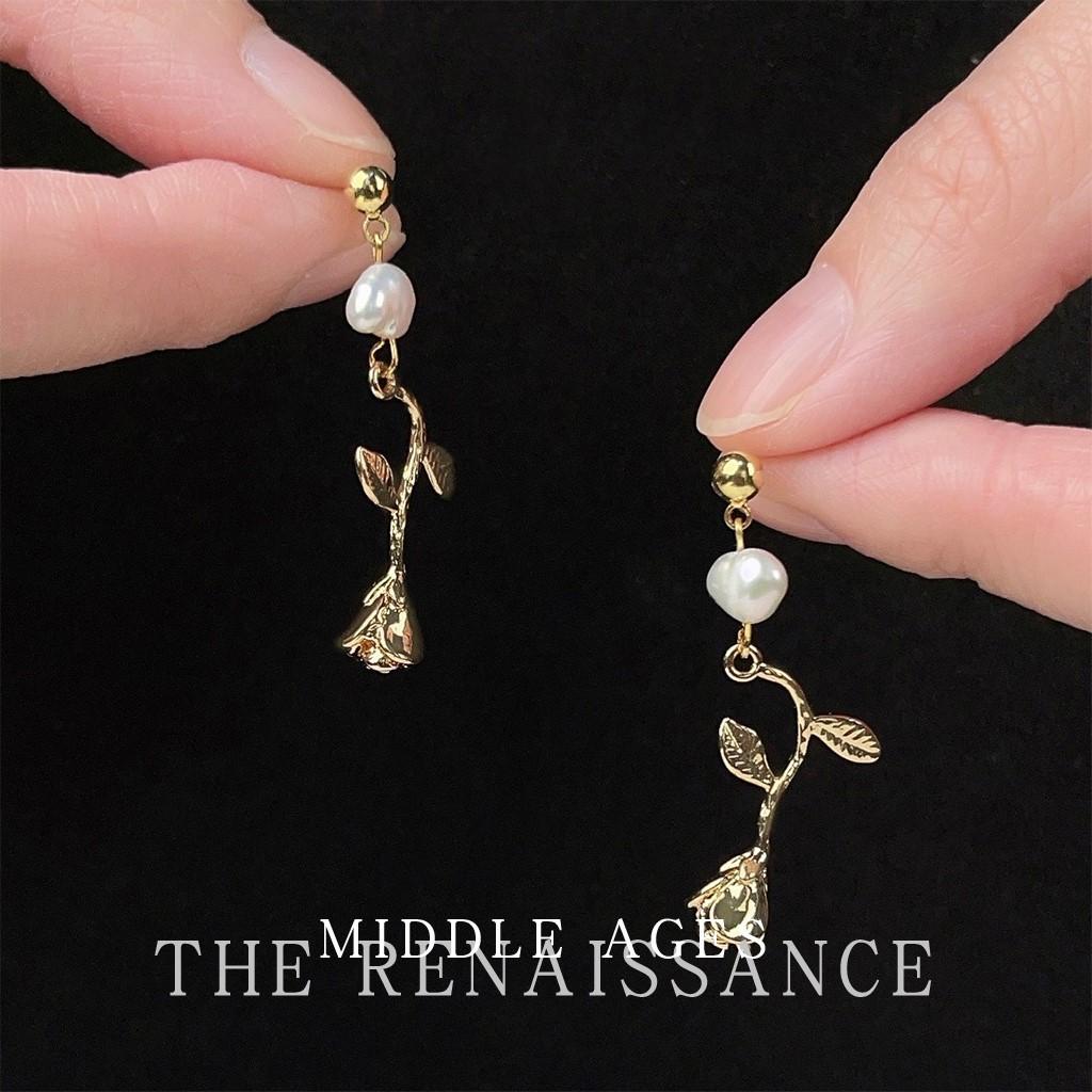 Серьги из пресноводного жемчуга, розовые, нишевый дизайн, серьги в простом стиле