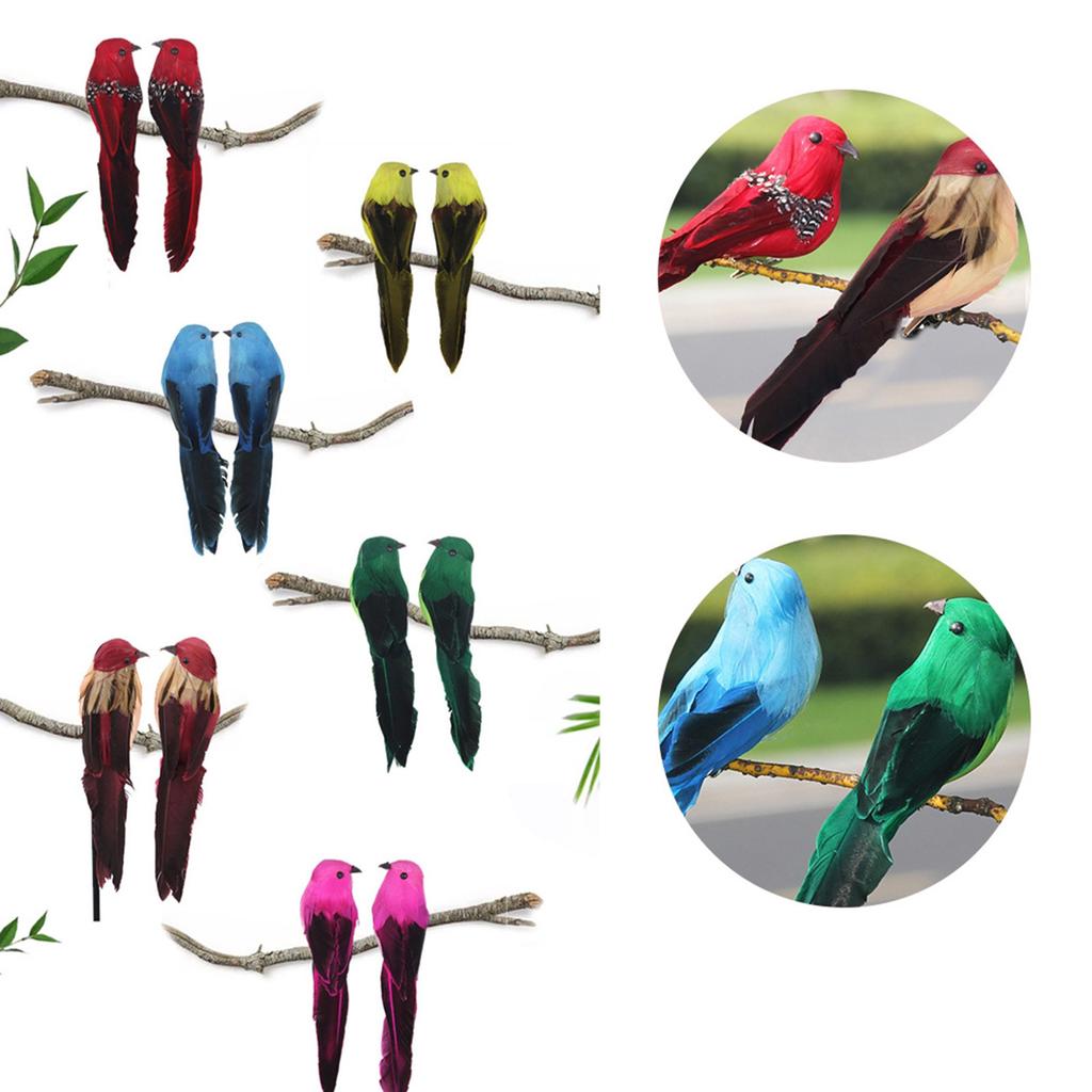 12PCS L005 Foam Artificial Simulation Vivid Feather Bird Ornaments DIY for Wedding Home Garden