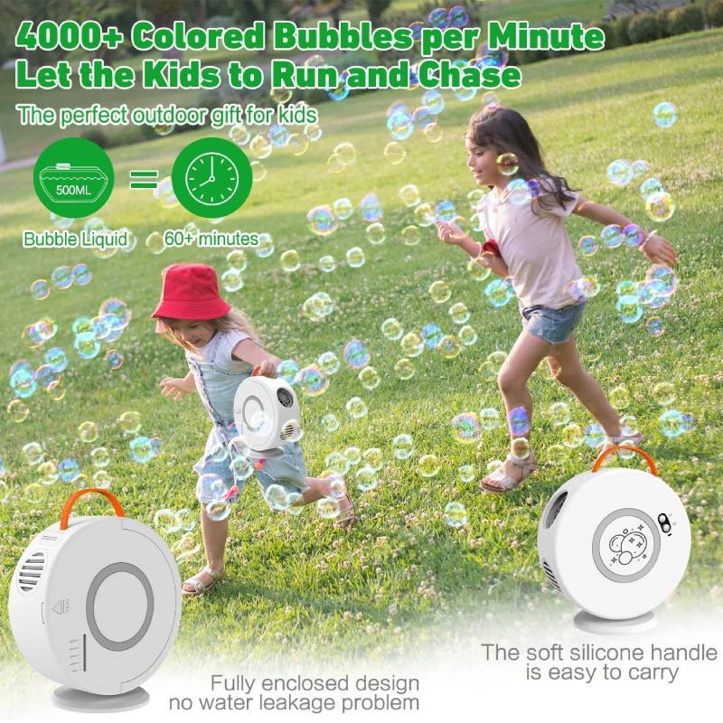 Childrens Automatic Bubble Machine With Multihole Outflow For Indoor And Outdoor Fun