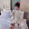 Girls Plush Sweatshirt Dress German Velvet Dress Children's Baby  Polka Dot Flower Bud Skirt
