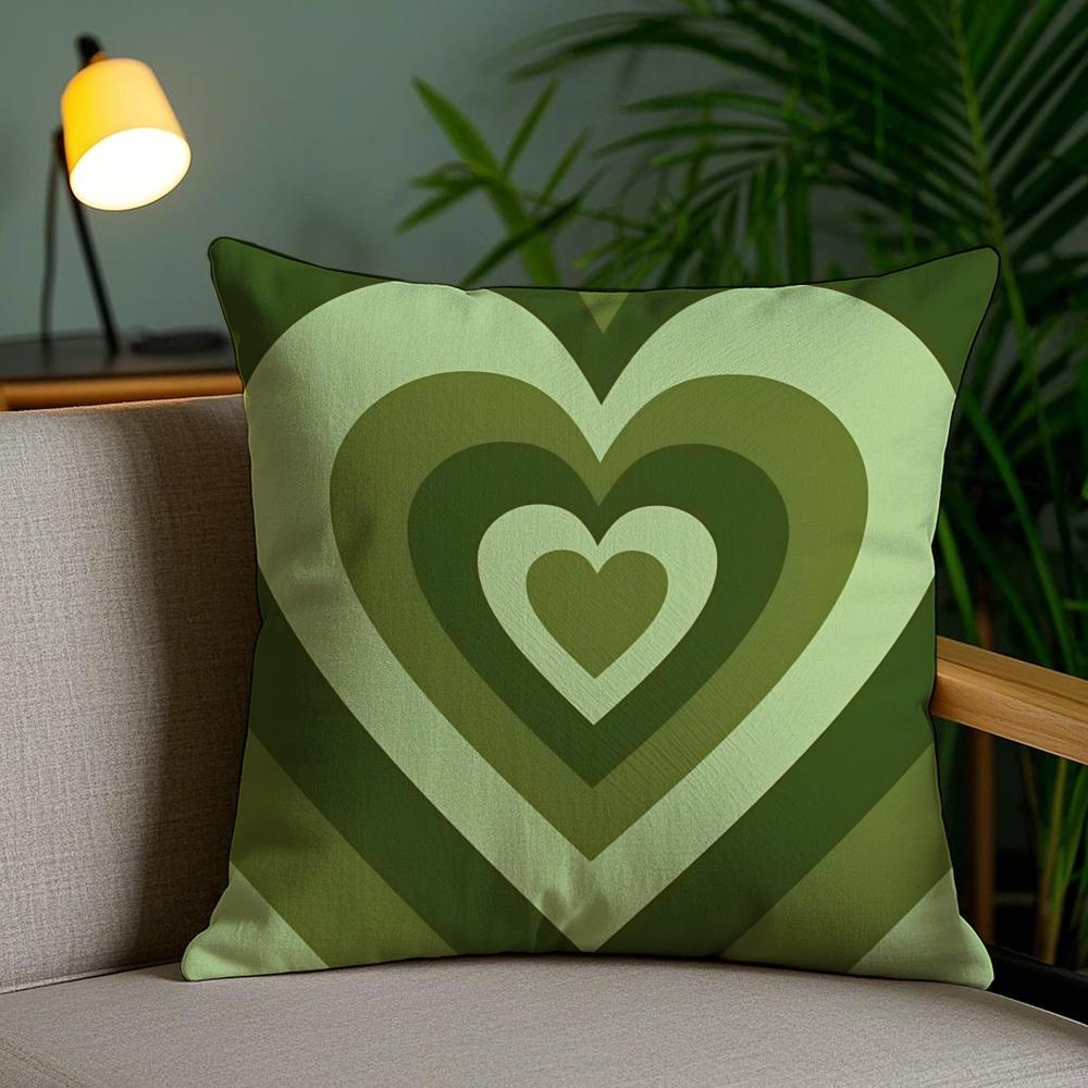 Sweet Love Cushion Cover Plush Fabric Soft Double-Sided Printed Invisible Zipper Sofa Pillow Case Home Decor
