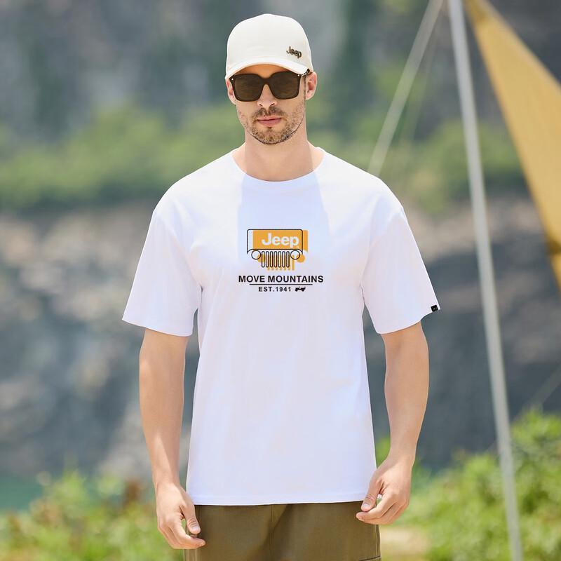 JEEP Men's Pure Cotton Casual Short Sleeve T-Shirt