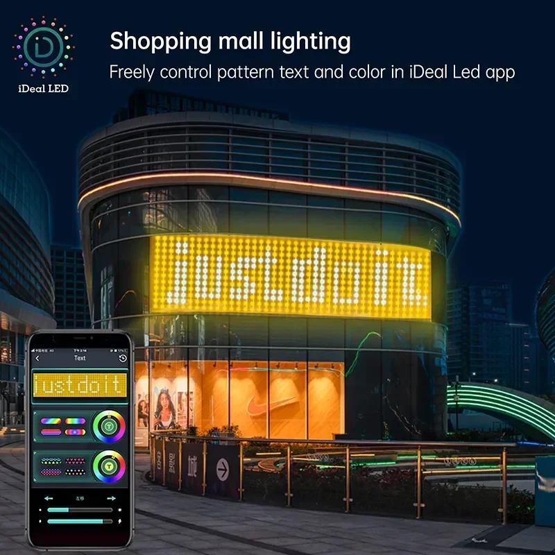 Smart Curtain String Light App DIY Picture Text Led Display Smart LED RGB String Light RGB LED Bluetooth Control Curtain Lights