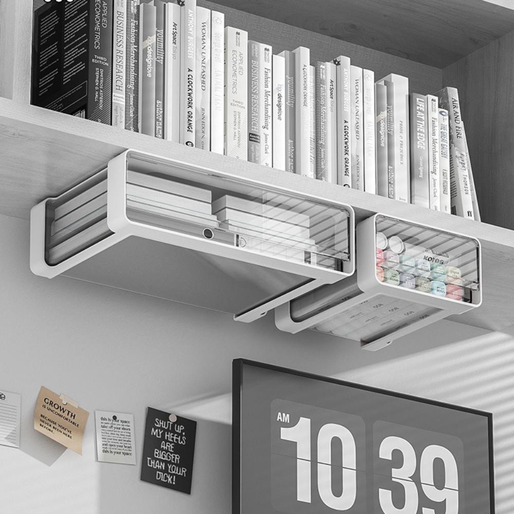 Hidden Under Table Storage Cabinet Drawer Type Self-adhesive Storage Box Office Desk