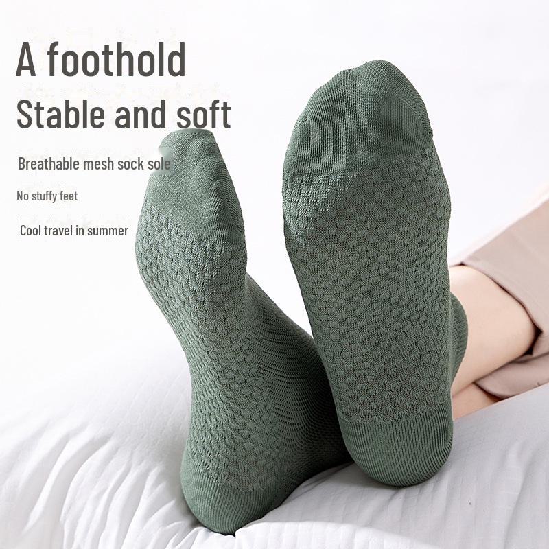 Herren-Sommersocken aus Baumwollnetzgewebe für den Sommer – atmungsaktiv, pillingfrei, schweißabsorbierend mit Massagesohle