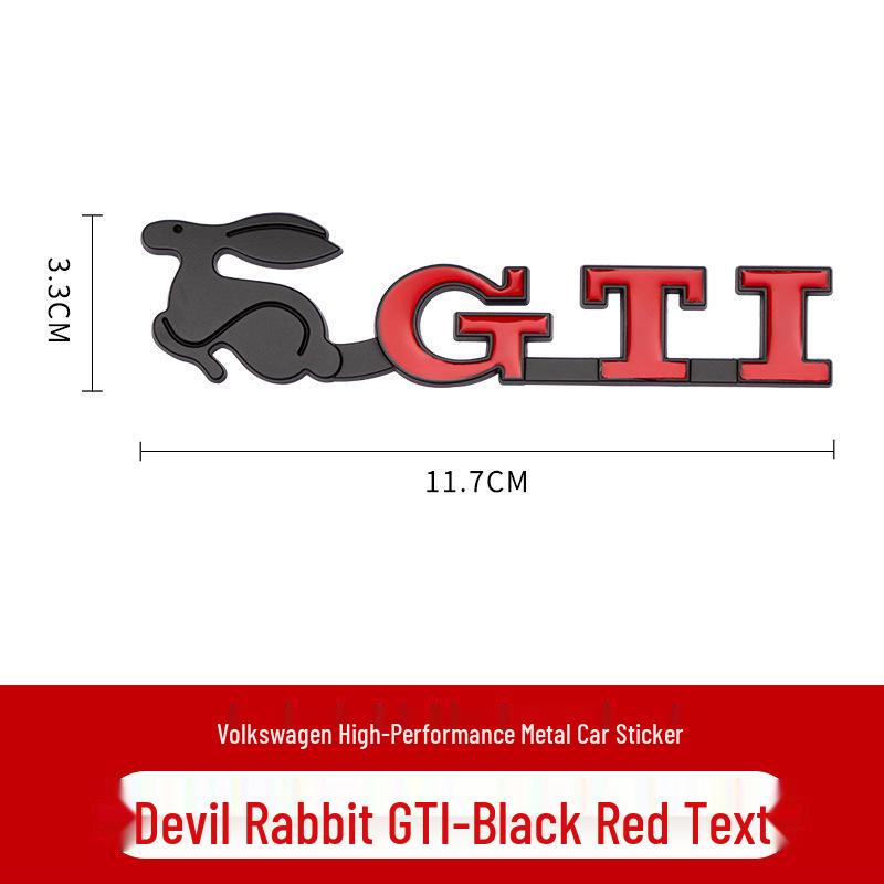 Compatible with Volkswagen GTI Golf 6/7 Evil Rabbit 3D Metal Car Sticker Logo