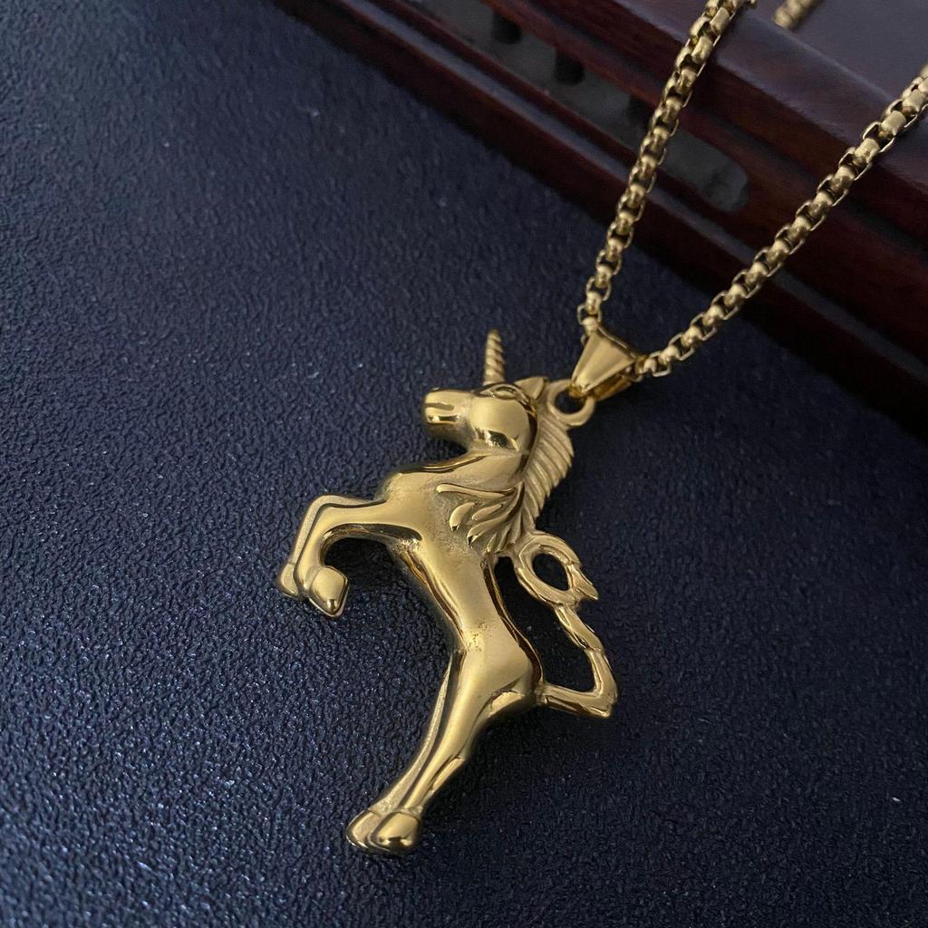 Stainless Steel Plated Creative DIY Jewelry Accessories Horse Pendant