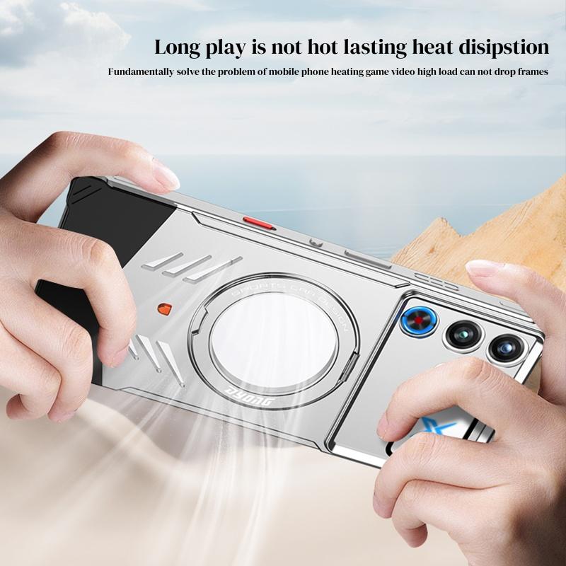 Elastischer Schnappverschluss Metall Aluminium 360 Rotierende Rüstungsabdeckung für ZTE nubia Red Magic 11S 11 10 Pro + Stoßfeste Wärmeableitung Hülle