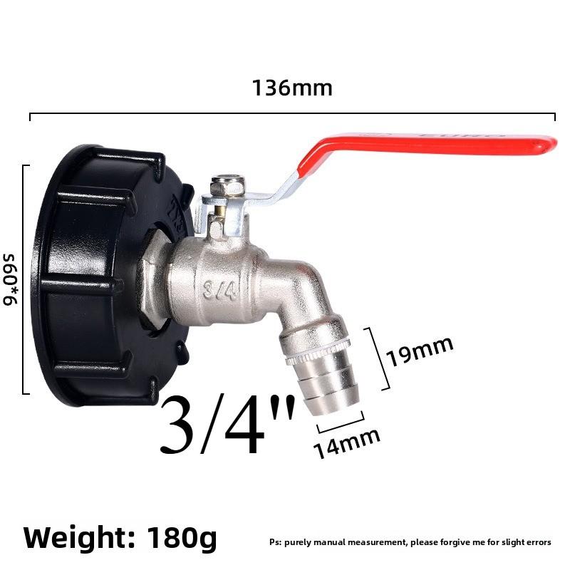 IBC Tank Brass Tap Adapter S60X6 Thread 10mm Garden Hose Connect Faucet Tank 1000 Liter IBC Tank Valve Fitting