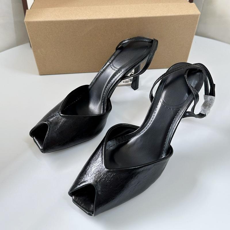 

Peep Toe High Heels Women Gladiator Sandals Soft PU Leather Elegant Ankle Straps Luxury Design Office Lady Wedding Bridal Shoes 42 чорний