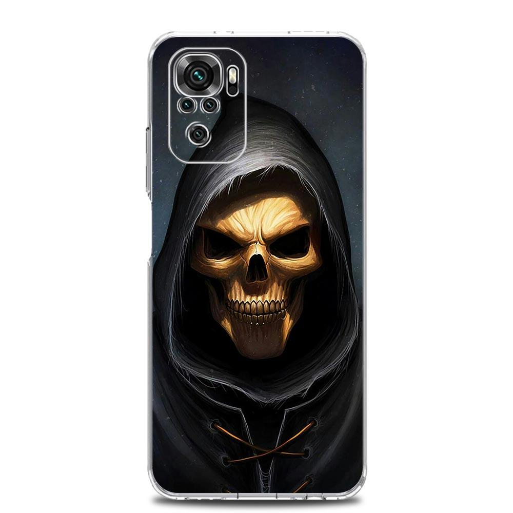 Phone Case For Xiaomi Redmi Note 15 14 13 12 4G 10 11 Pro Plus 5G 14C 13C 12C 10C Soft TPU Cover Grim Reaper Skull Skeleton