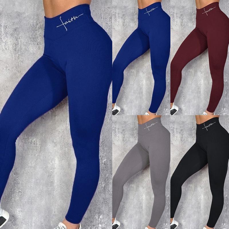 Comfortable High Waisted Faith Printed Leggings For Women With Tummy Control