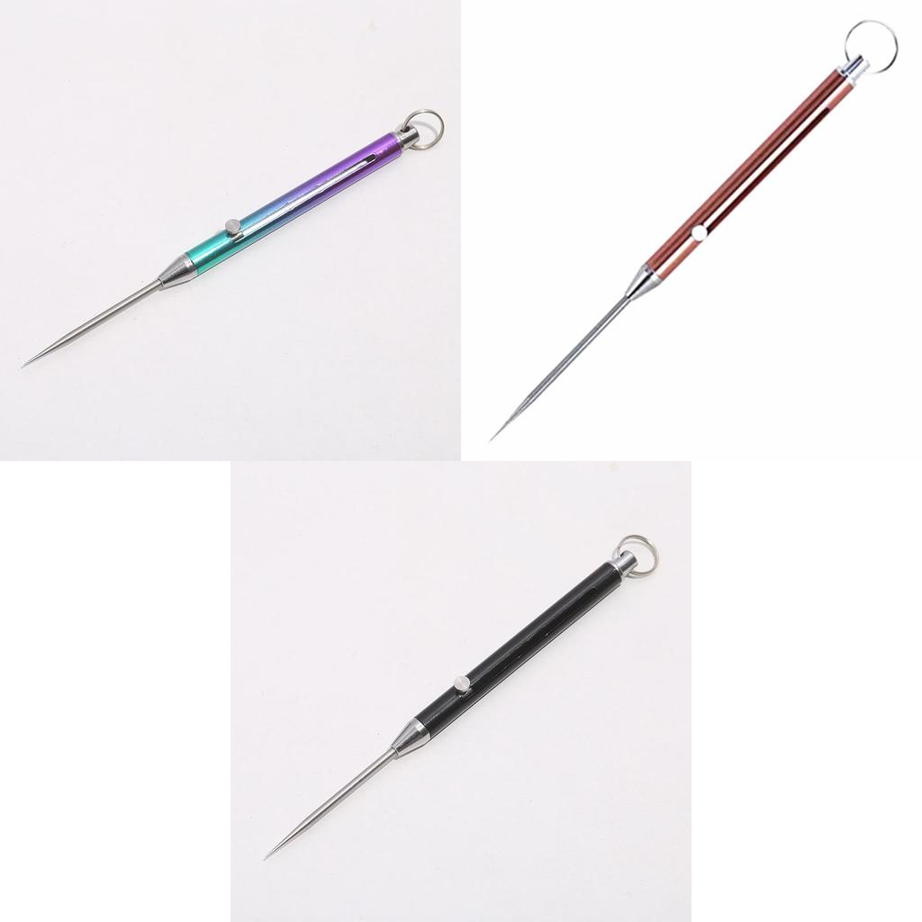 Titanium Alloy Toothpick Portable Toothpick Artifact Spring Telescopic Toothpick Keychain Pendant Outdoor Self-defense Camping Tool Silver