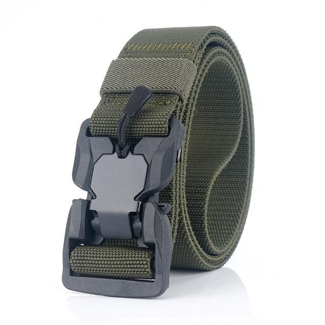 New Men Belt Outdoor Hunting Black Military Tactical Quick Release Magnetic Buckle Multi Function Canvas Nylon Waist Belts Strap