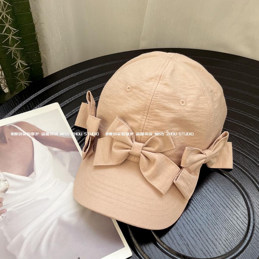 Koreanischer Stil Süße 3D-Schleife Baseballkappe Damen Frühling Vielseitig Sonnenschutz Atmungsaktiv Papa-Hut