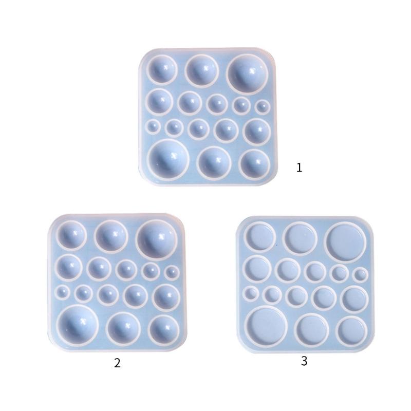 DIY Round Gem Patch Rings Silicone Epoxy Mold DIY Ornaments Pendant Jewelry Crafting Mould for Valentines Love Gift