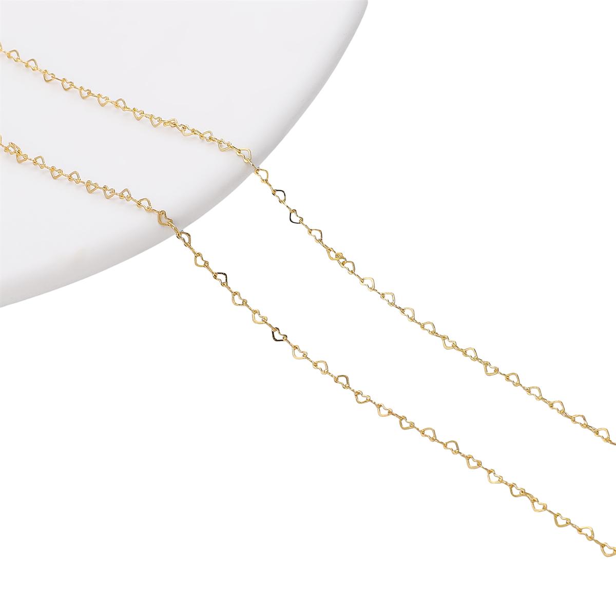 

Медная цепочка в форме сердца длиной 1 метр для изготовления ювелирных изделий своими руками, аксессуары для рукоделия 1.5mm