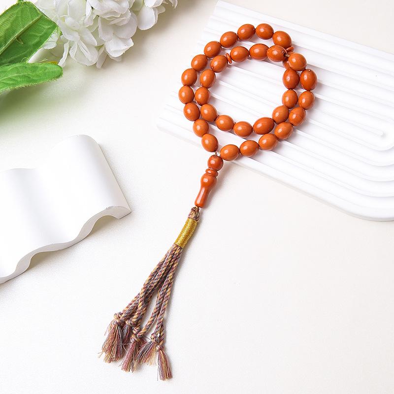 Handheld 45-Bead Muslim Rosary Tassel Bracelet - Middle Eastern Islamic Prayer Jewelry