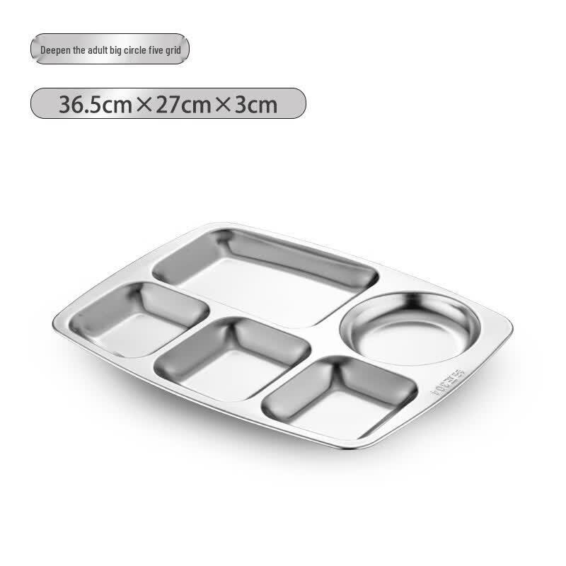 Dewei Chi 304 Stainless Steel Divided Canteen Meal Plate