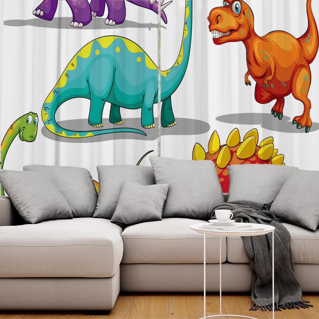 Dinosaur Cartoon Window Curtains Curtains for Living Room Decorative Items Living Room