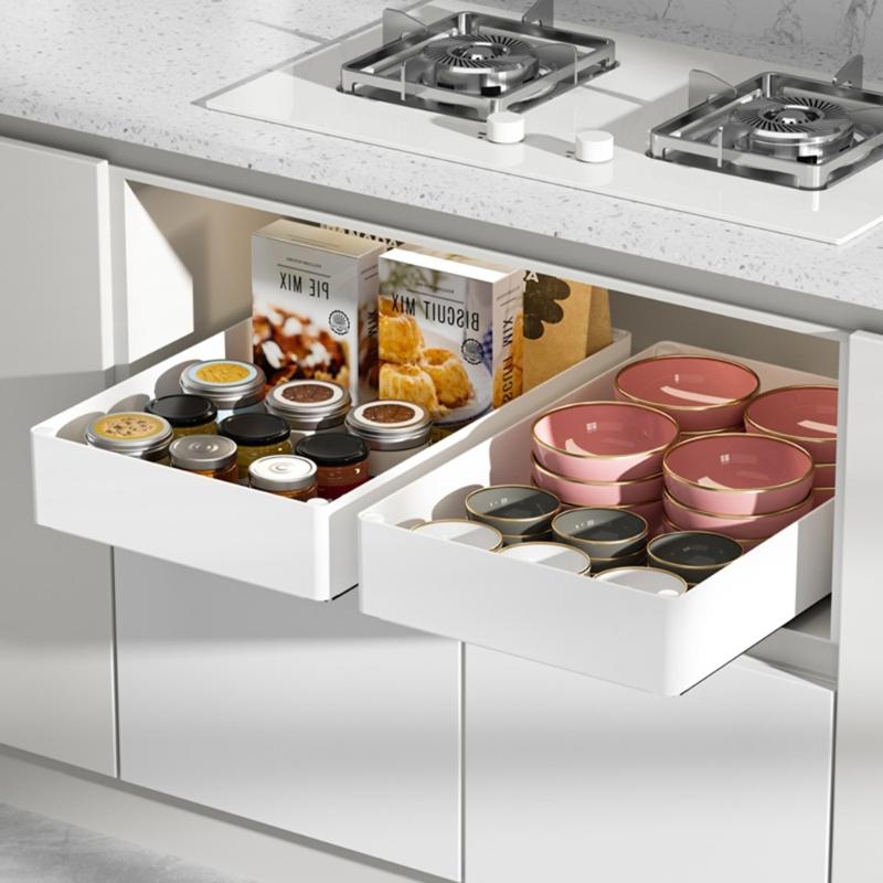 Multipurpose Pull Out Cabinet Drawers Kitchen Cabinet Slide Out Storage Drawer Organizers Portable Dishes Storage Rack