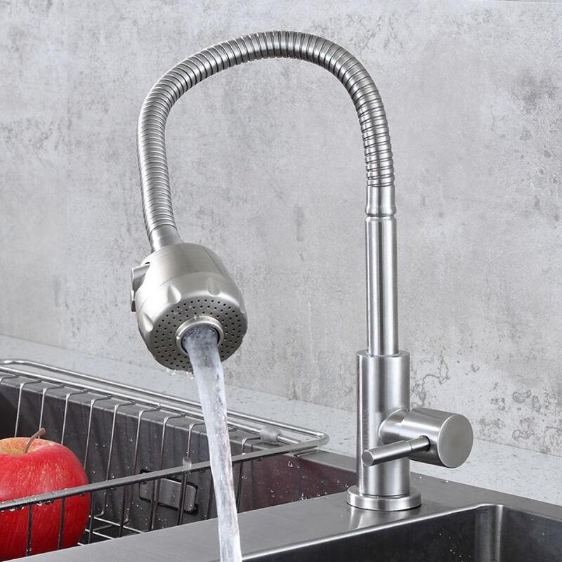 304 Stainless Steel Kitchen Single Cold Swivel Faucet
