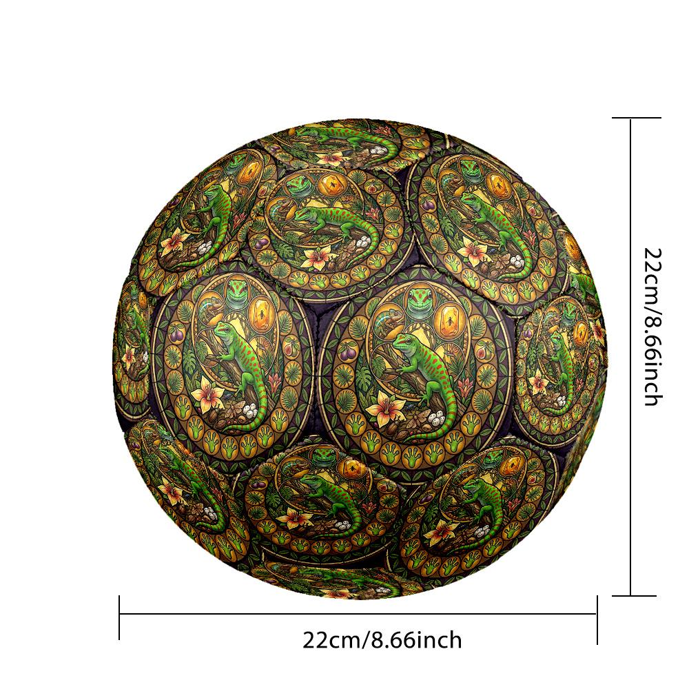 Lizard Nature Mandala Round Football Size 5 Adult Ball Suitable for Training Matches and Outdoor Team.