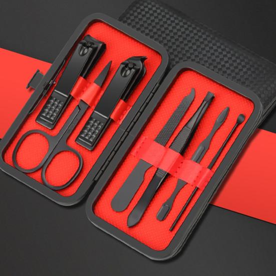 Christmas Manicure Set Nail Clippers Kit for Adults Professional Stainless Steel Tools with Faux Leather Case Christmas Stuffers